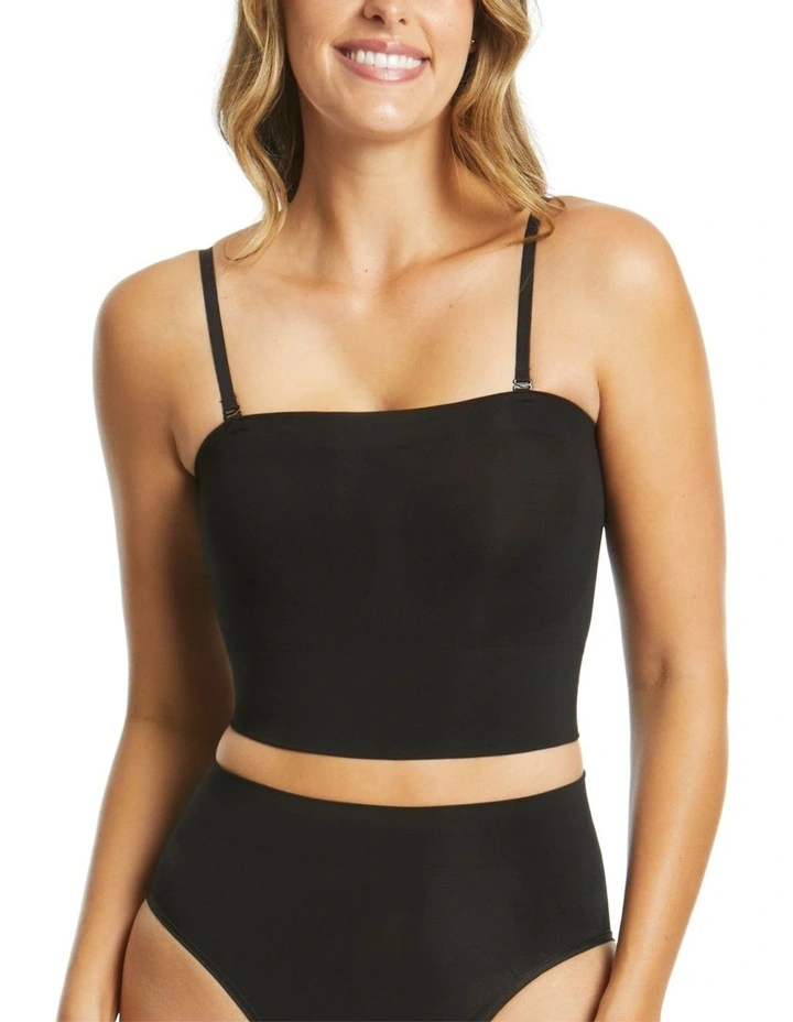 Powerlite Longline Bandeau in Black image 1