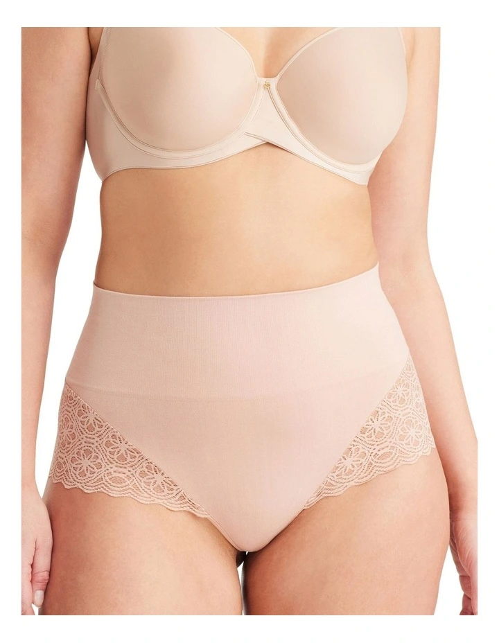 Bamboo & Lace Waisted Thong in Mahogany image 1