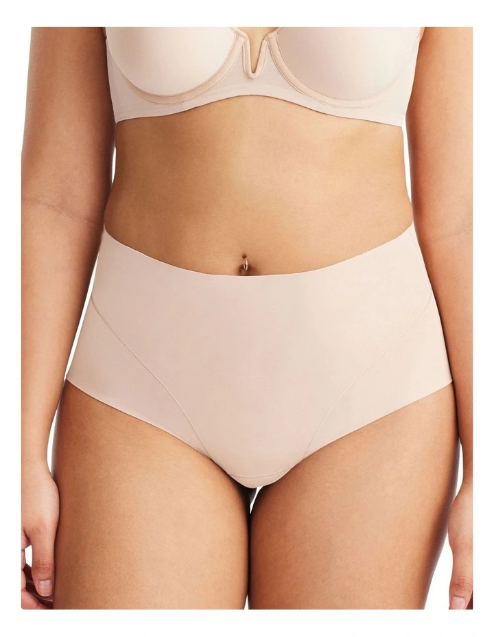 Sheer Infinity Brazilian Cut Brief in Beige image 1
