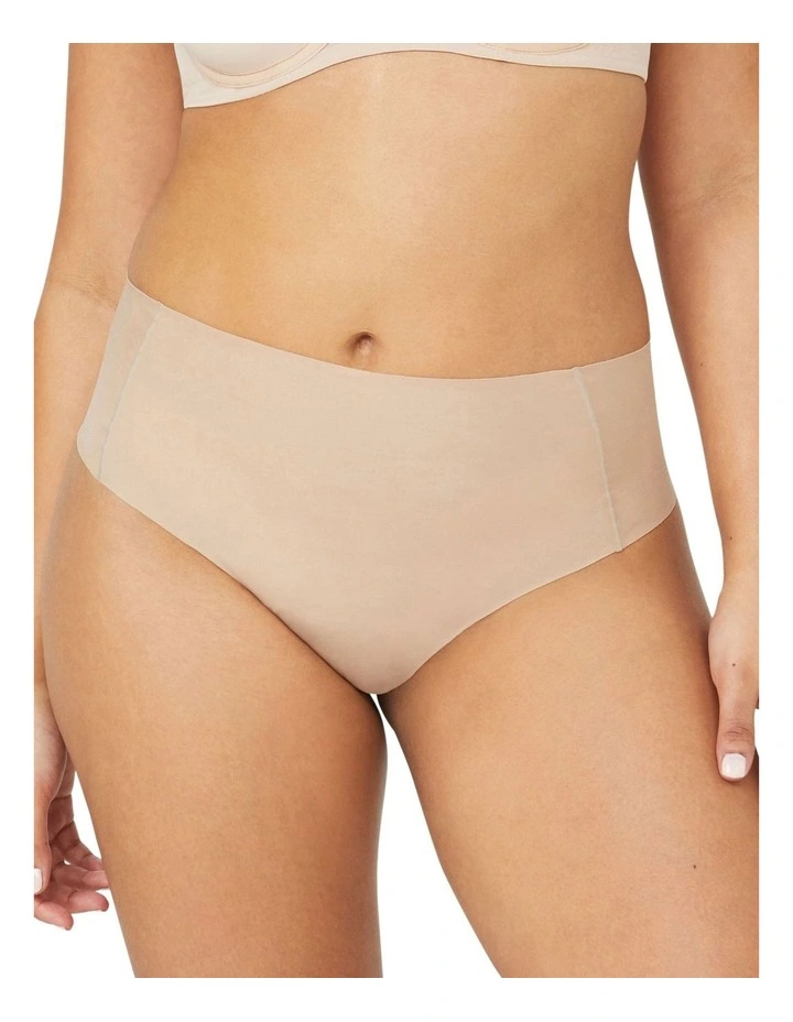 Body Smart Waisted Thong in Beige image 1