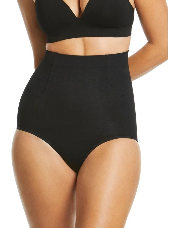 It's A Cinch Hi Waisted Full Brief in Black image 1