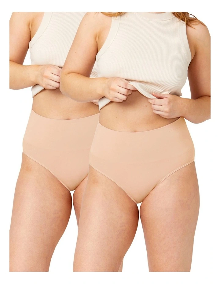 Seamless Smoothies Recycled Full Brief 2 Pack in Rose Beige image 1