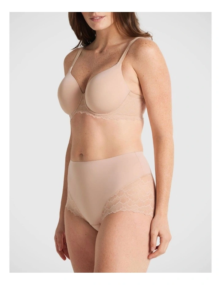 Sculpted Lace Waisted Brief in Warm Taupe image 2
