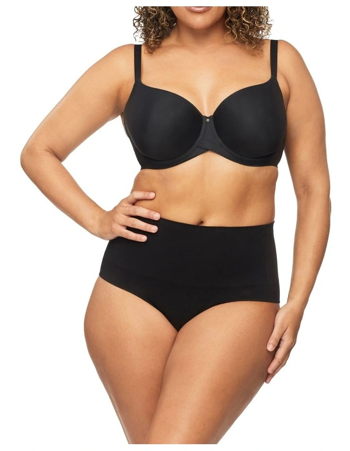 Bamboo Essentials Waisted Brief in Black image 2