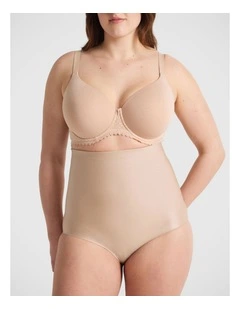 X-Factor High Waisted Brief in Warm Taupe