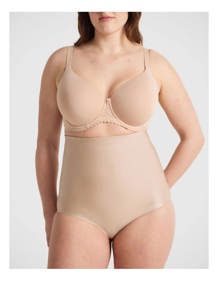 X-Factor High Waisted Brief in Warm Taupe image 1