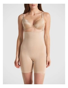 Seamless Seduction High Waisted Bike Short in Beige