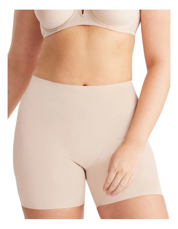 Sheer Infinity Waisted Short in Beige image 1