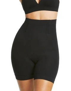 It's A Cinch Hi Waisted Mid Thigh Short in Black