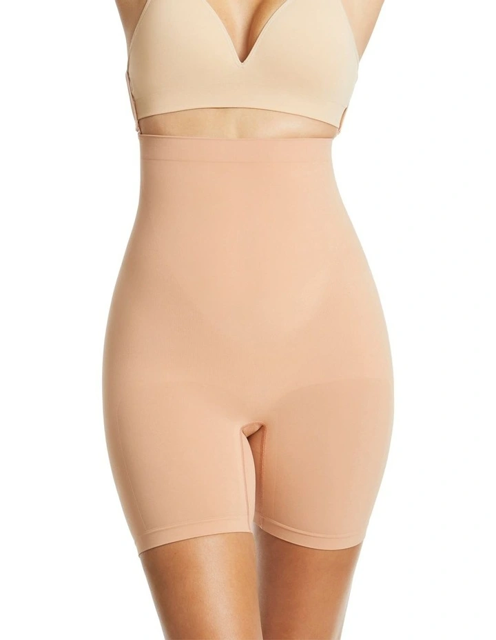Killer Curve Hi Waisted Shaping Short in Beige image 1