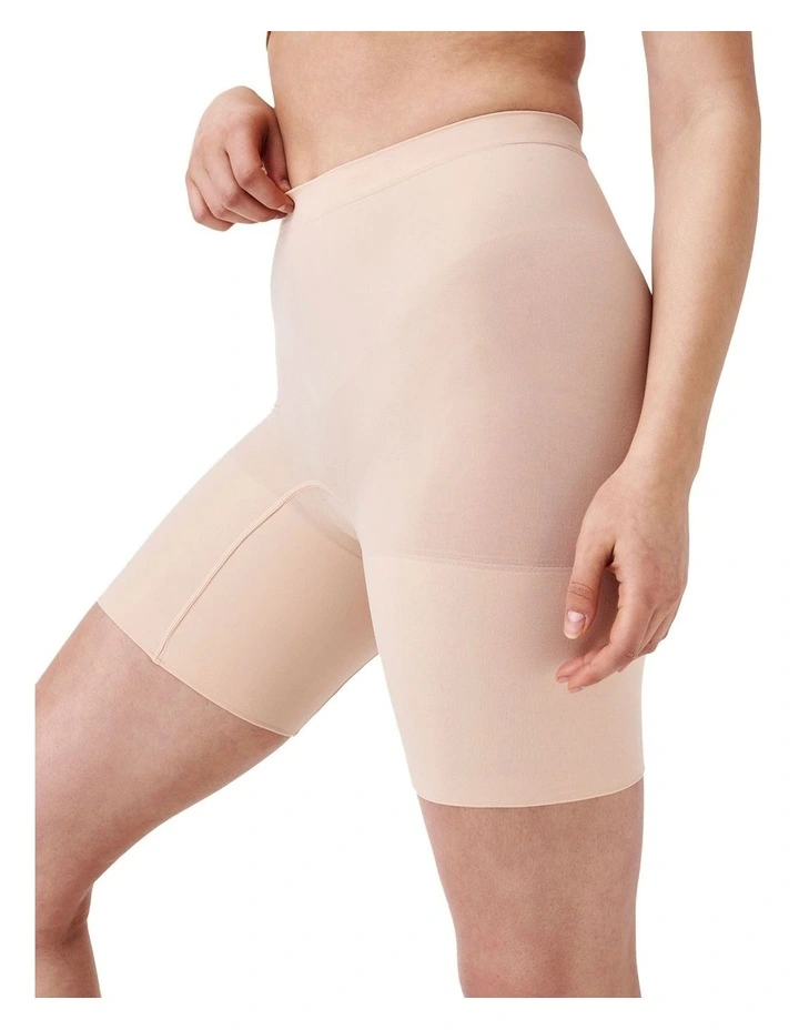Sculpt Seamless Power Mid-Thigh Short In Beige image 3