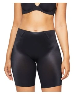 Plunge Back Thigh Shaper in Black