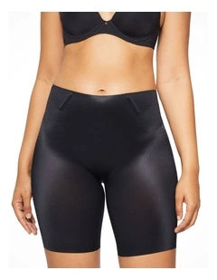 Plunge Back Thigh Shaper in Black