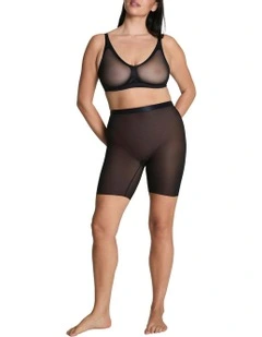 Supersmooth Sheer Sense Mid Thigh Short in Black