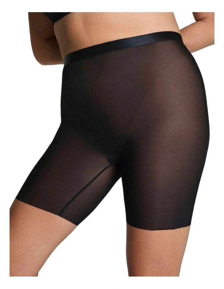 Supersmooth Sheer Sense Mid Thigh Short in Black image 3