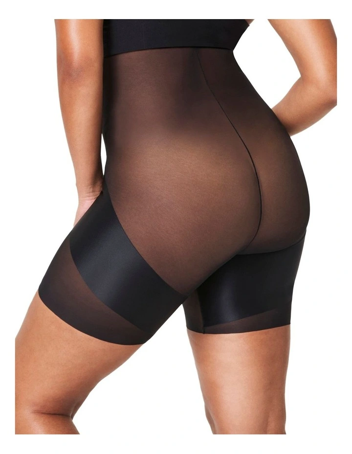 Shape Satin X-High Waist Mid Thigh Shorts in Very Black image 2