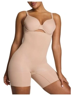 Sculpt GoFigure High Waist Mid Thigh Short in Beige