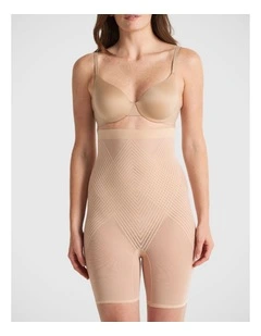 Sheer Power High Waisted Thigh Shaper in Warm Taupe