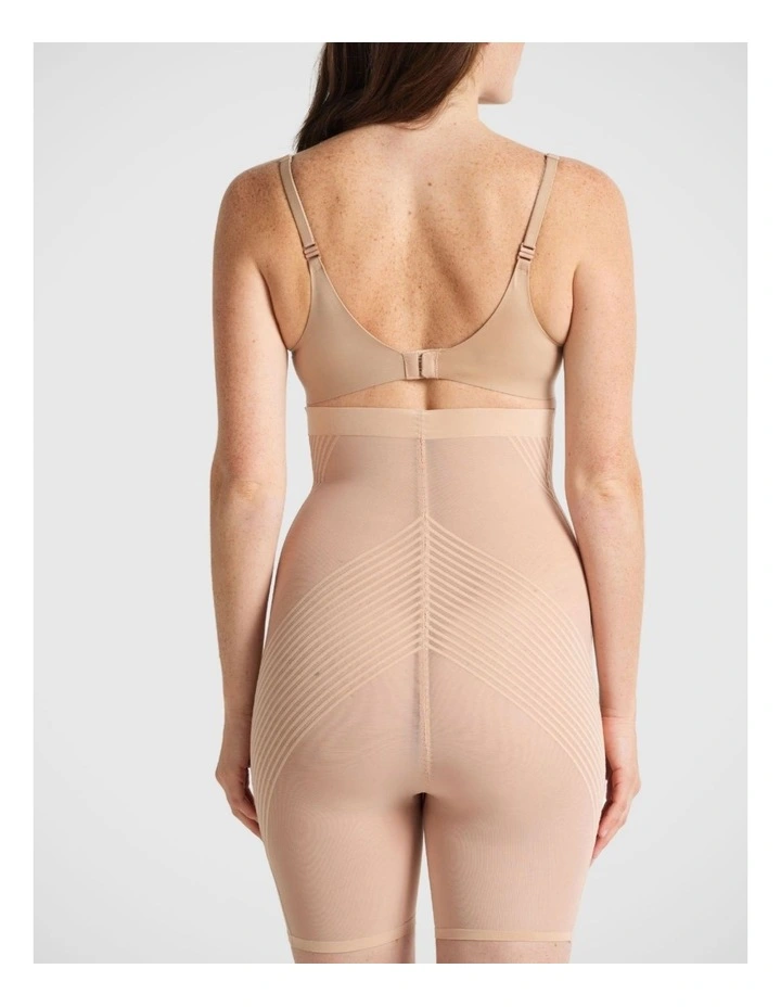 Sheer Power High Waisted Thigh Shaper in Warm Taupe image 3