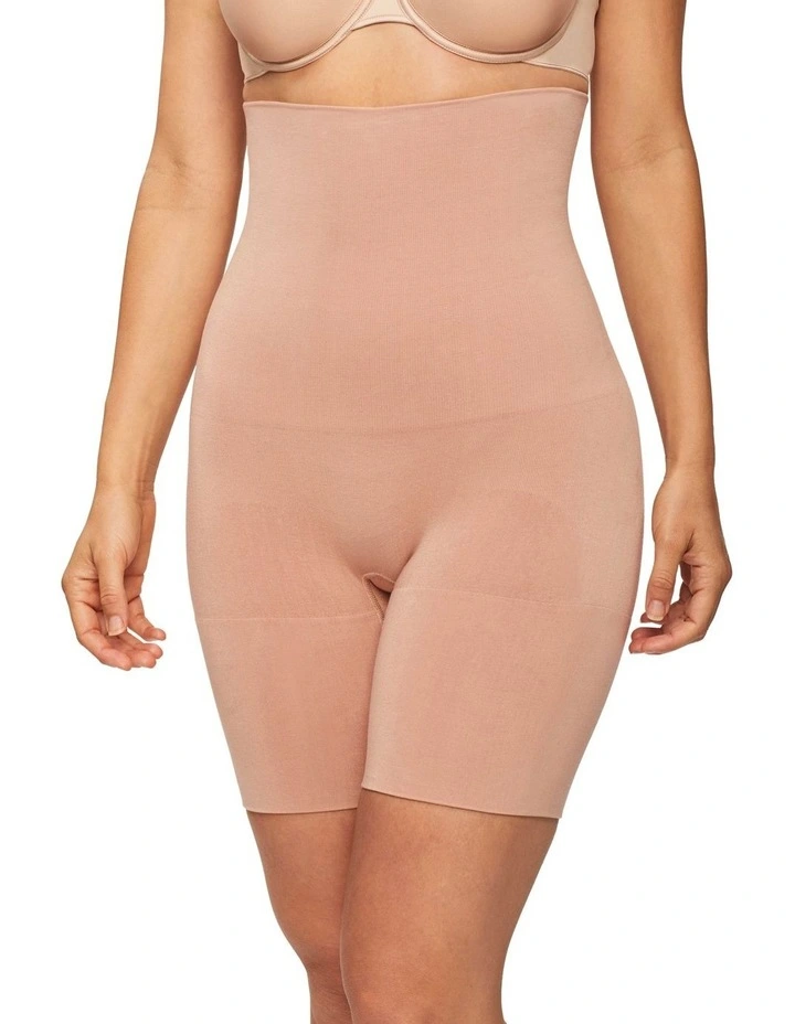 Bamboo Essentials High Waist Thigh Shaper in Mahogany image 1