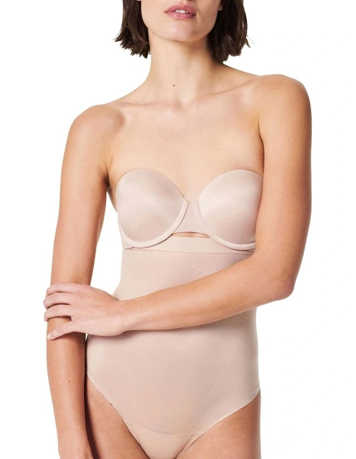 Thinstincts High-Waisted Thong 2.0 in Beige image 1