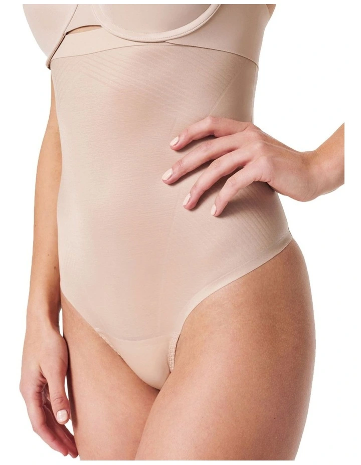 Thinstincts High-Waisted Thong 2.0 in Beige image 3