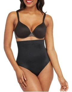 SPANXshape Suit Your Fancy High-Waist Thong in Black
