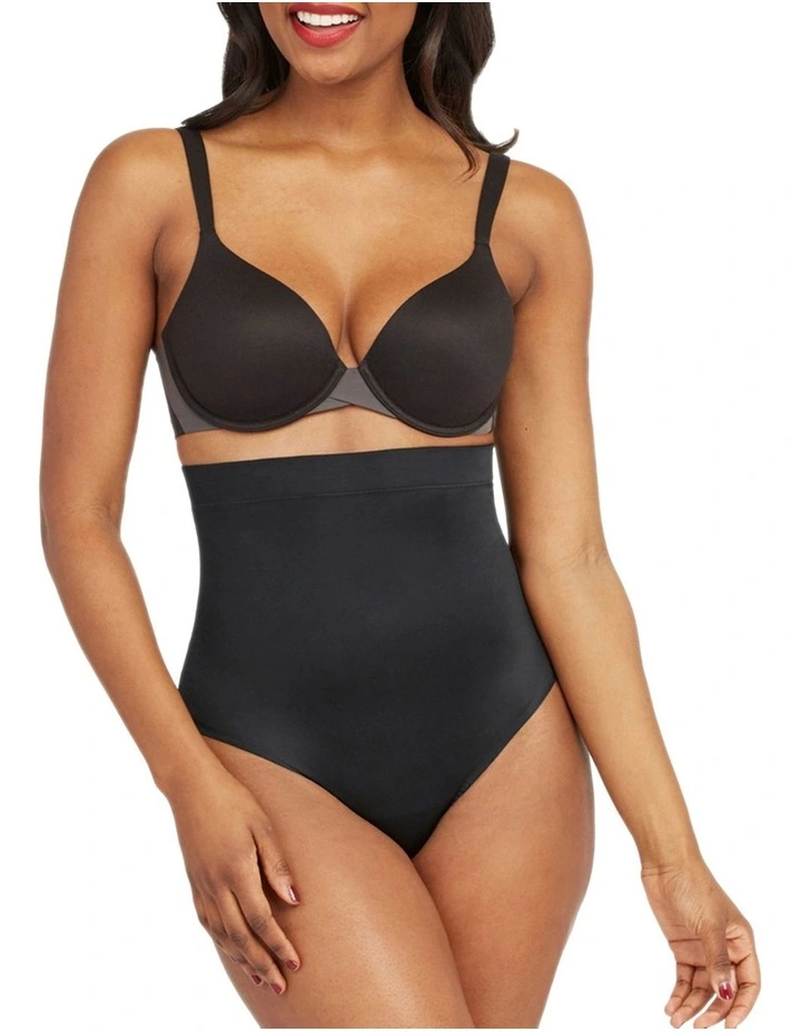 SPANXshape Suit Your Fancy High-Waist Thong in Black image 1