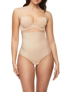 X-Factor High Waisted Thong Brief In Warm Taupe