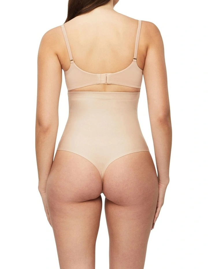 X-Factor High Waisted Thong Brief in Warm Taupe image 3