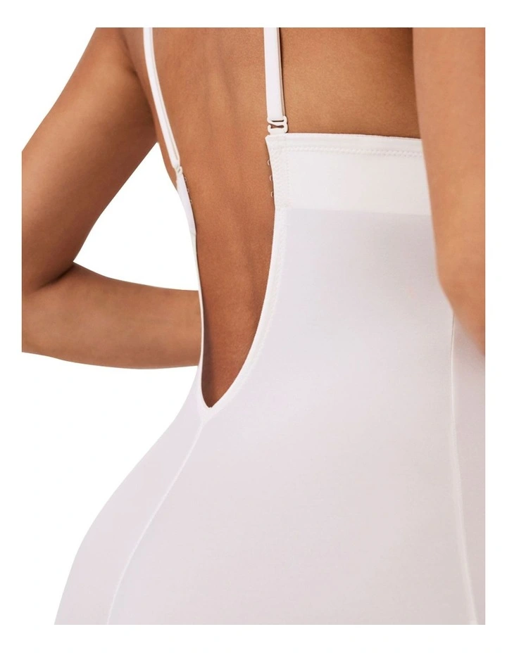 Shape™ Suit Your Fancy Plunge Low-back Mid-thigh Bodysuit in Cream image 2