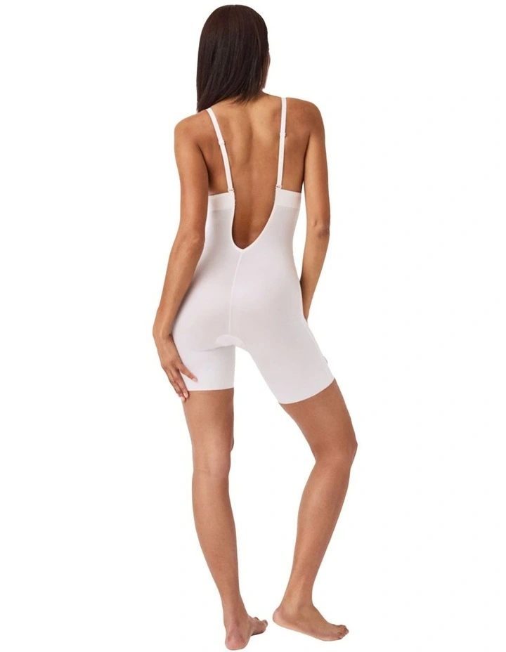 Shape™ Suit Your Fancy Plunge Low-back Mid-thigh Bodysuit in Cream image 3