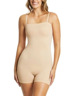 Powerlite Bandeau Bodysuit in Rose Beige