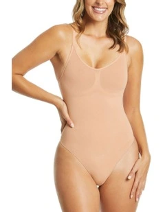 Killer Curves Low Back Shaping G-String Bodysuit in Toffee