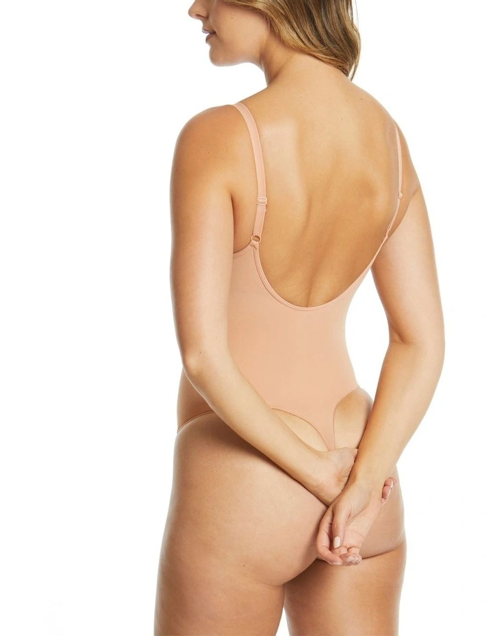 Killer Curves Low Back Shaping G-String Bodysuit in Toffee image 2