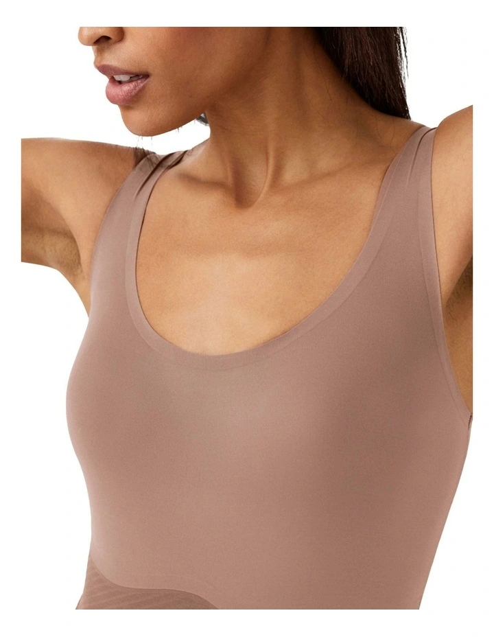 Shape Invisible Tank Brief Bodysuit in Beige image 1