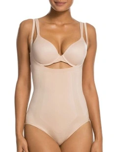 Oncore Open Bust Bodysuit in Beige