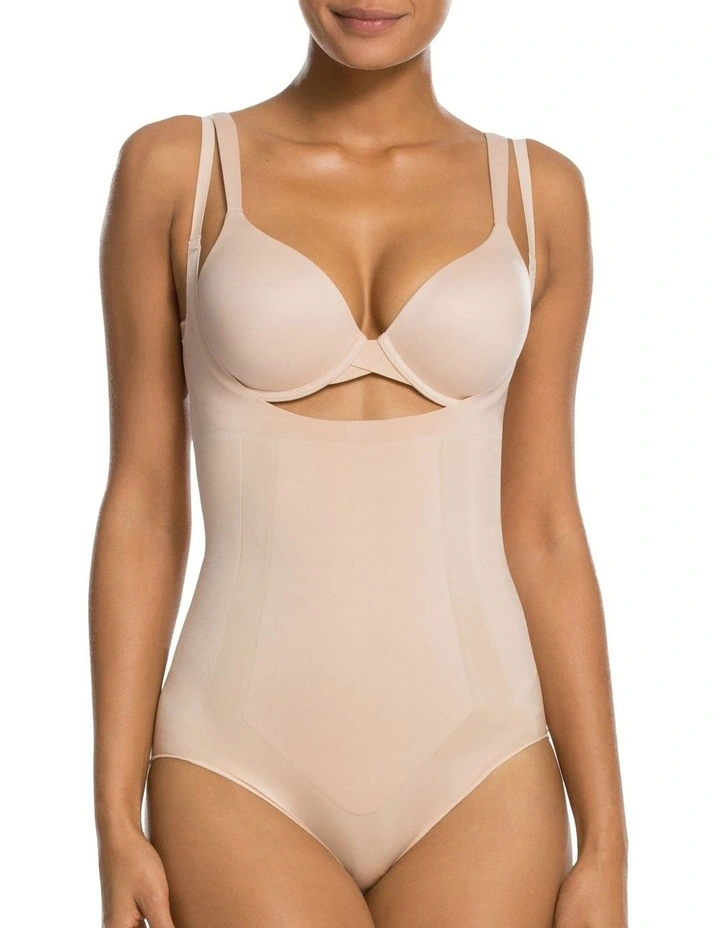 Oncore Open Bust Bodysuit in Beige image 1