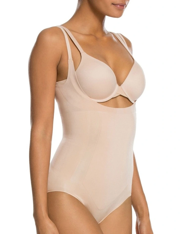 Oncore Open Bust Bodysuit in Beige image 3