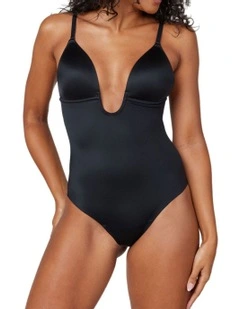 ShapeSuit Your Fancy Plunge Low-Back Thong Bodysuit