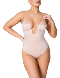 ShapeSuit Your Fancy Plunge Low-Back Thong Bodysuit