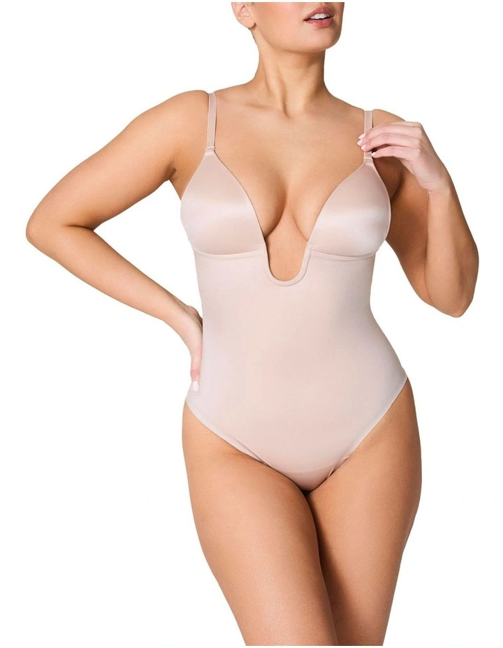 ShapeSuit Your Fancy Plunge Low-Back Thong Bodysuit image 1