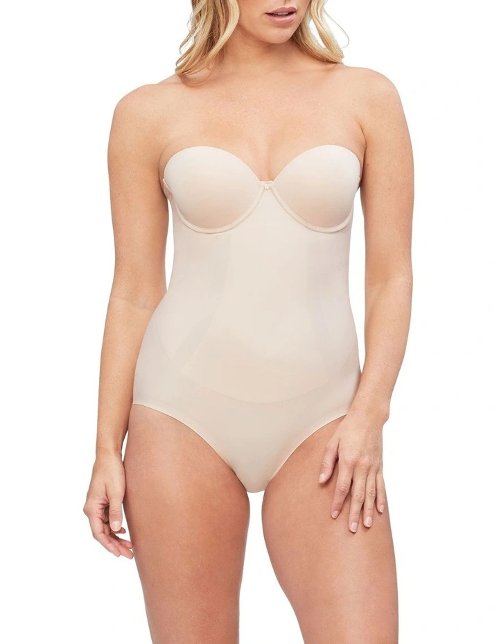 Body Define Strapless Bodysuit in Warm Taupe image 1