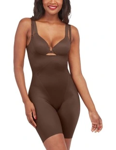 Shape™ Invisible Open-bust Mid-thigh Bodysuit in Brown