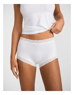 Parisienne Cotton Full Brief in White