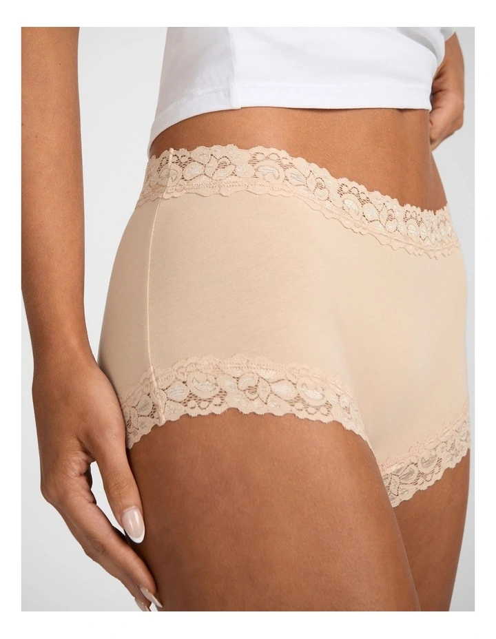 Parisienne Cotton Full Brief in Beige image 3