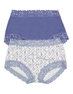 Parisienne Cotton Full Brief 2 Pack in Multi