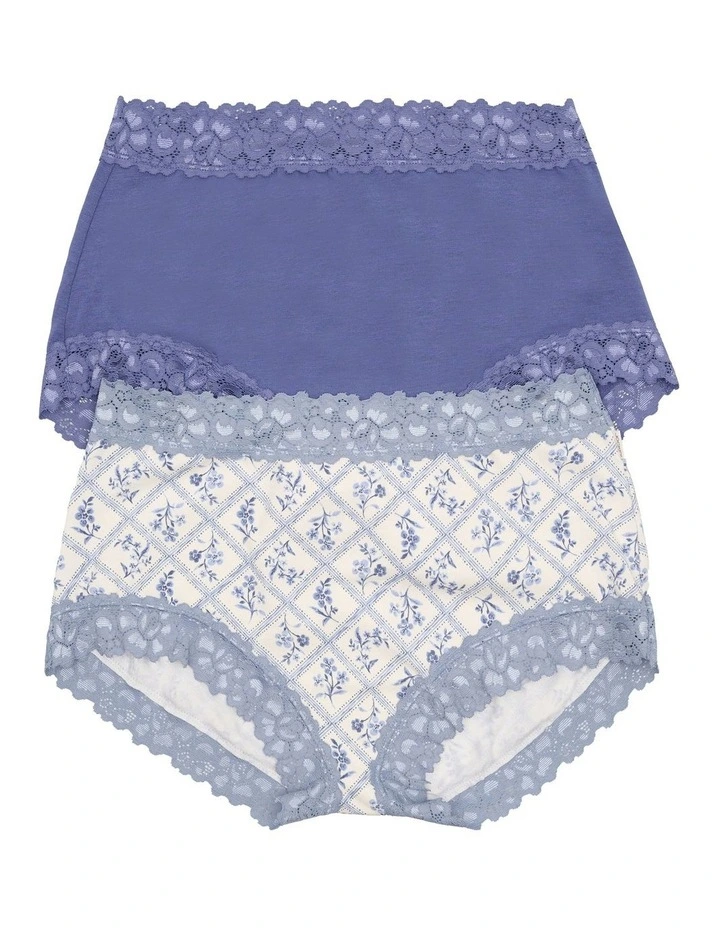 Parisienne Cotton Full Brief 2 Pack in Multi image 1