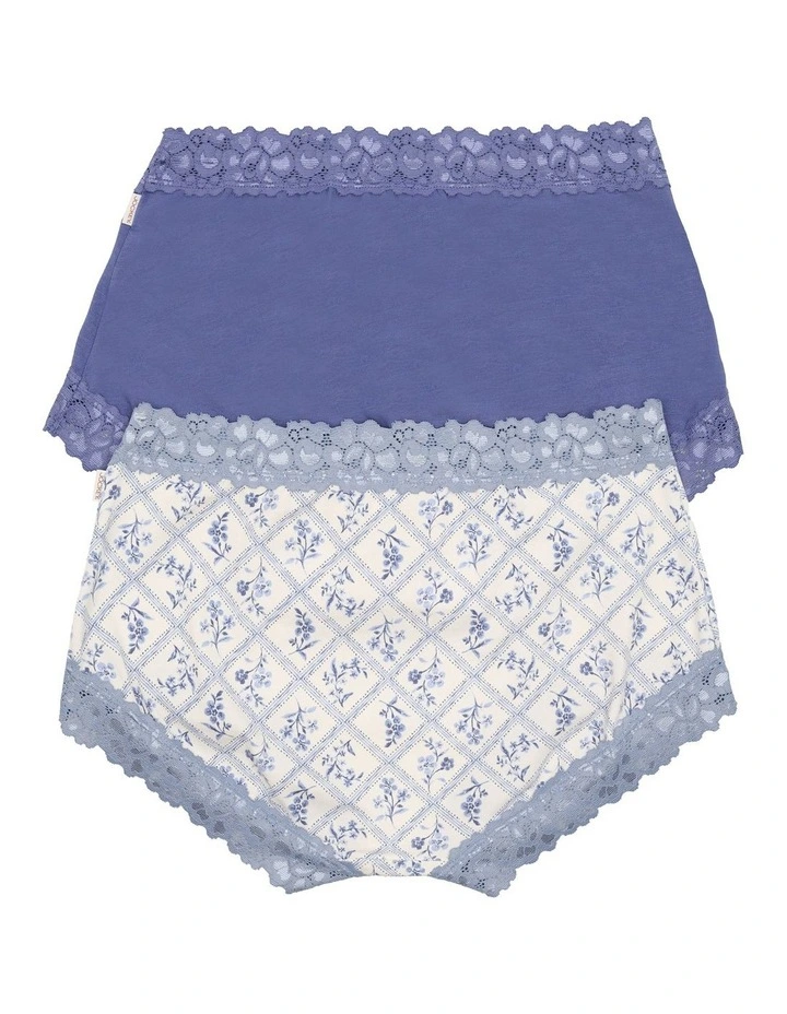 Parisienne Cotton Full Brief 2 Pack in Multi image 2
