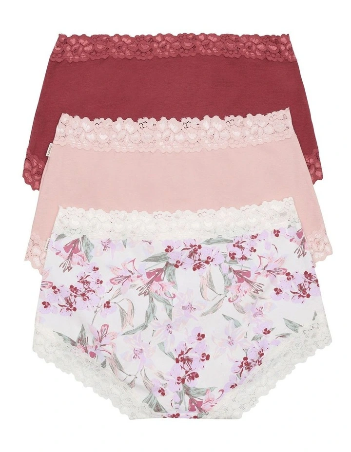 Parisienne Cotton Full Brief 3 Pack in Multi image 2
